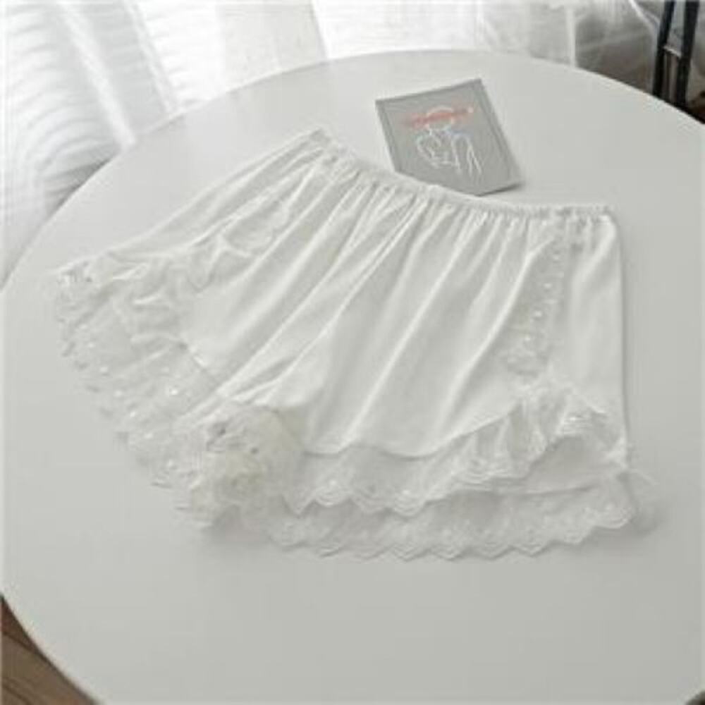 Satin And Lace Peti Panty/ Slip In White One Size